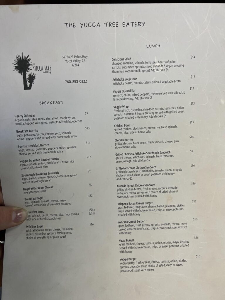 The Yucca Tree Eatery Menu 5